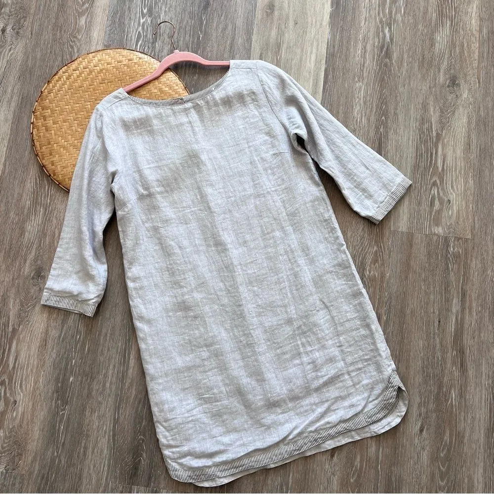 ROBERTA ROLLER RABBIT Women's Stone Emiko Dress 100% linen Women’s Size XS‎ - Image 3