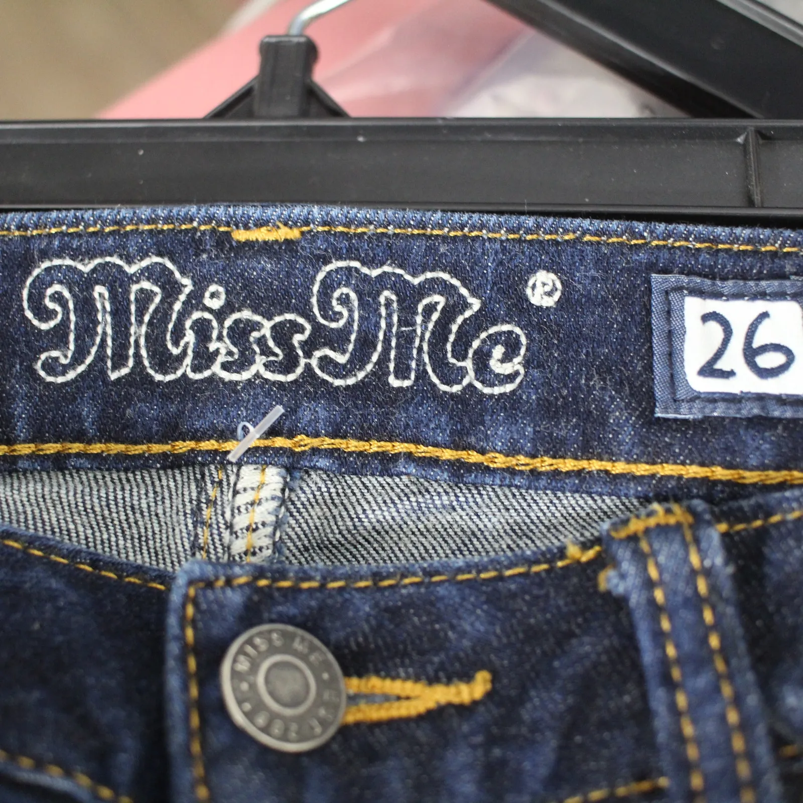 Miss Me Women's Mid Rise Faux Flap Pocket Embellished Boot Cut Jeans Size 26 - Image 4