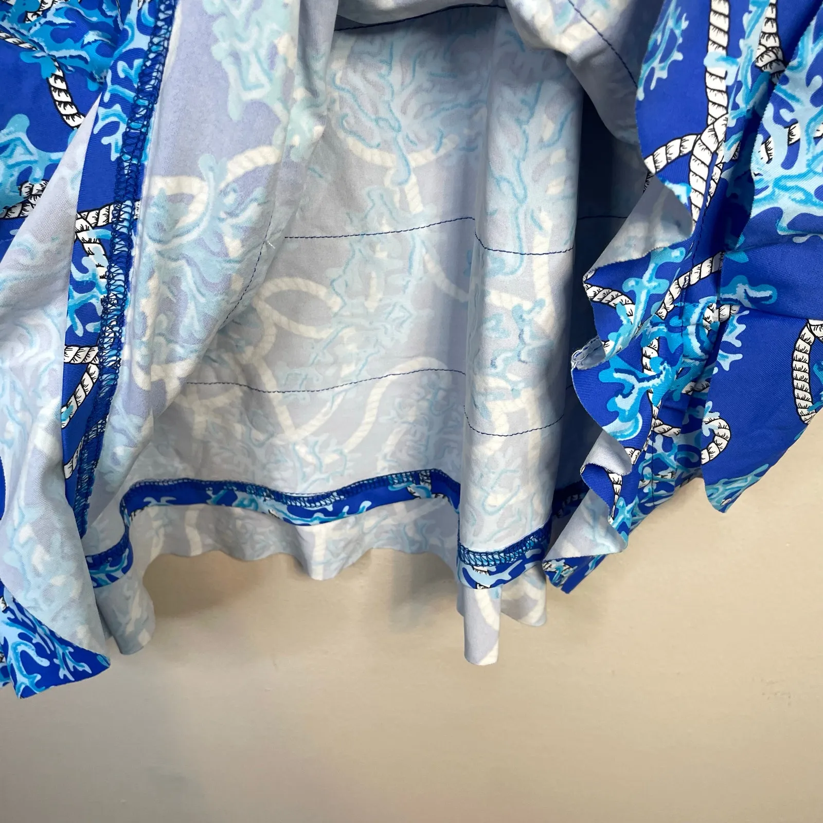 Lulu B Blue Coral Cha Cha Ruffle Sleeveless Dress Tropical UPF womens 2X New NWT - Image 5