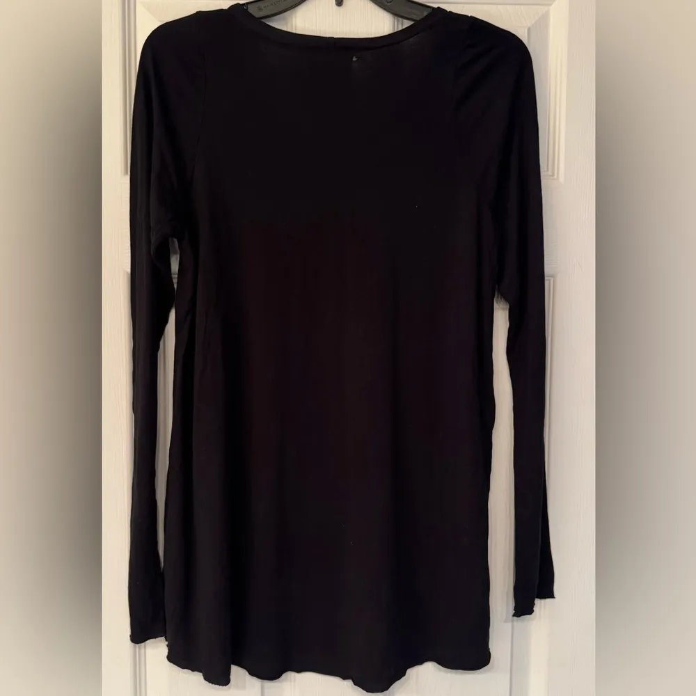 Lauren Moshi Motorcycle w/Hearts Women’s Black Tunic Long Sleeve Size Medium - Image 3