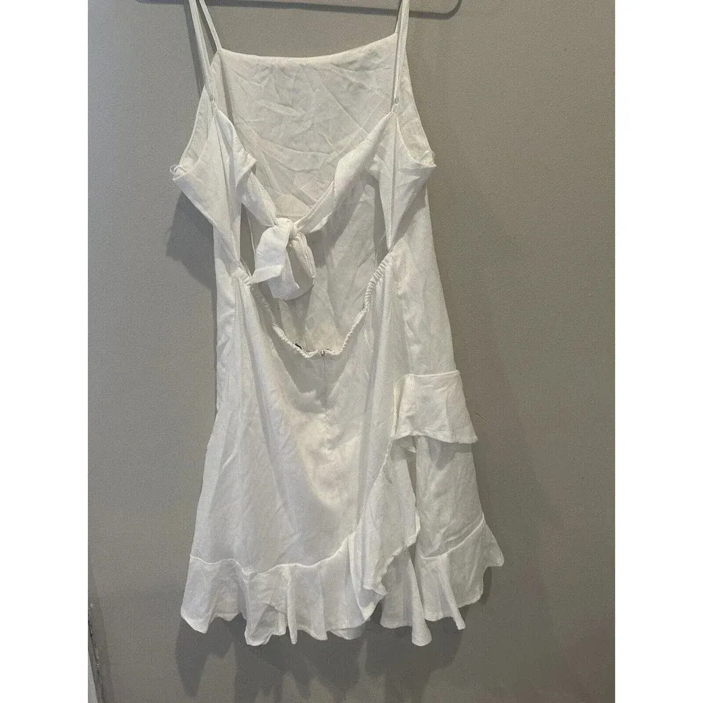 Francesca’s Wyonnah by Blue Rain Back Tie Ruffle White Mini Dress. Sz XL‎ M0262 - Image 7