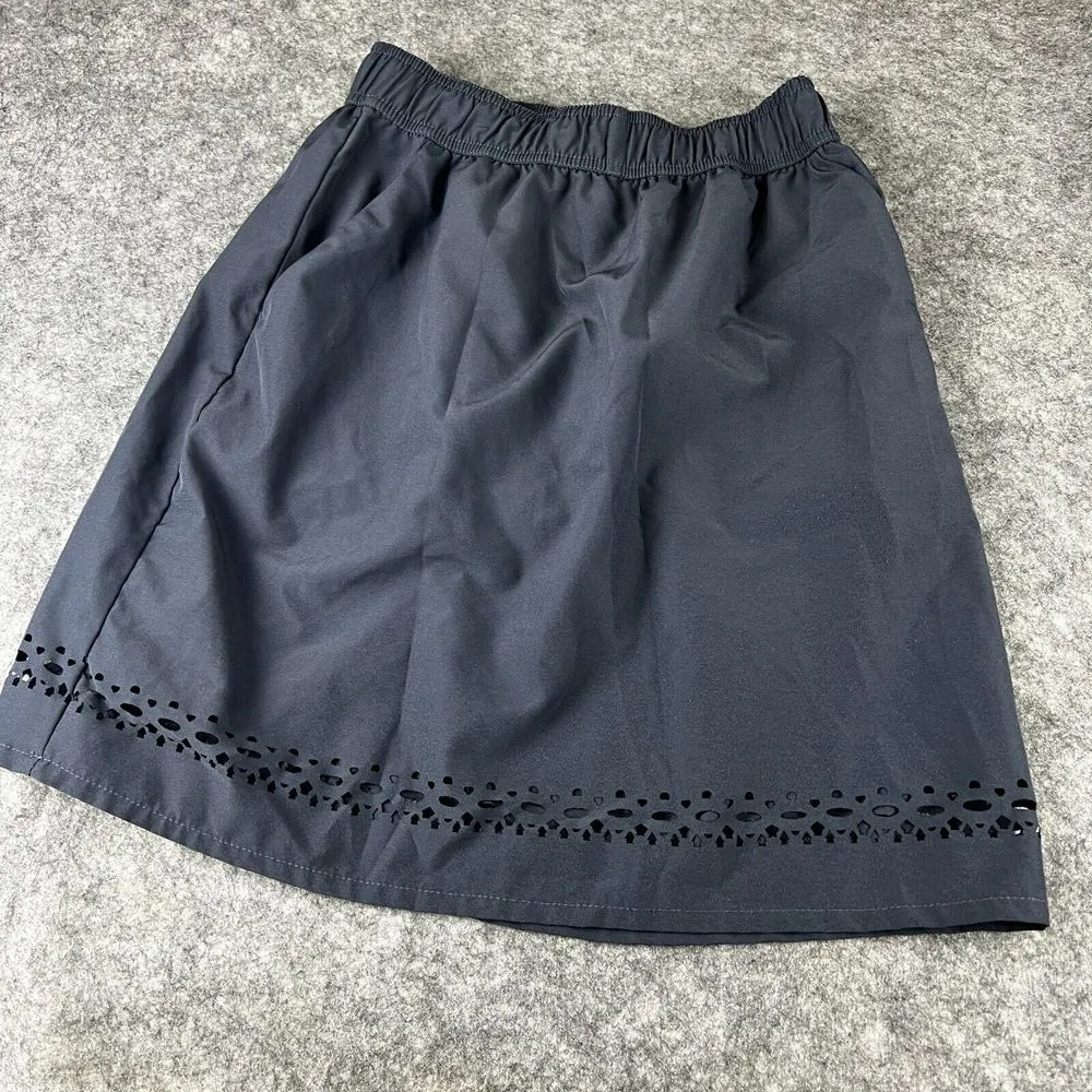 Stillwater Supply Co Tennis Skirt Laser Cut Hem Drawstring Elastic‎ Waist Sz S Gray - Image 2