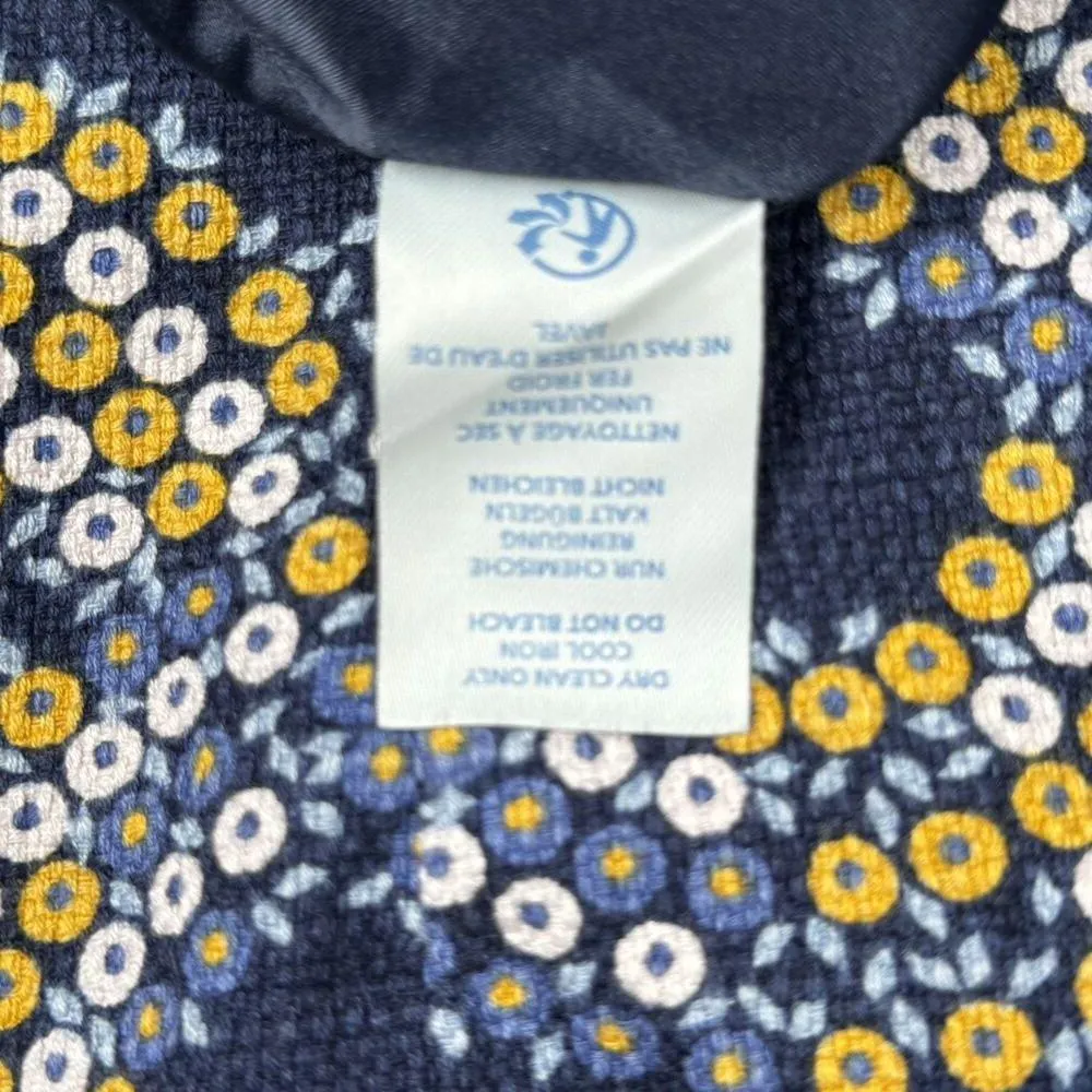 Boden Dress Women 6 Petite Blue Yellow Geometric Martha Sheath Dress Retro Style Size 6P - Image 9