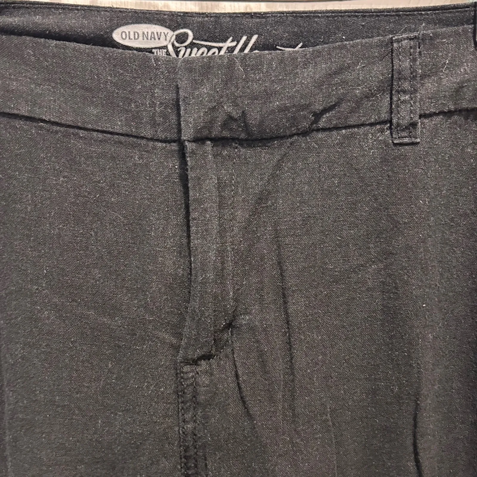 Old Navy The Sweetheart Black Wide Leg Linen Blend Pants Womens Size 14 Vacation - Image 2