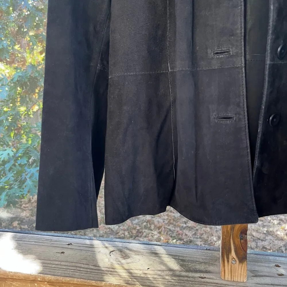 Eileen Fisher Women's Black 100% Goat Suede Jacket Size PM - Image 4