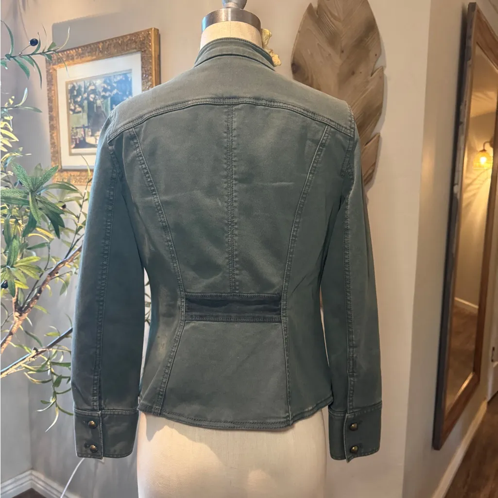Women's Green Military Style Jacket - Image 2