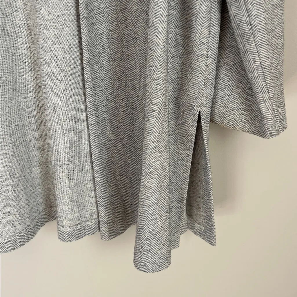 Eileen Fisher Women's Organic Cotton Cardigan Open Front Gray Herringbone Medium - Image 2