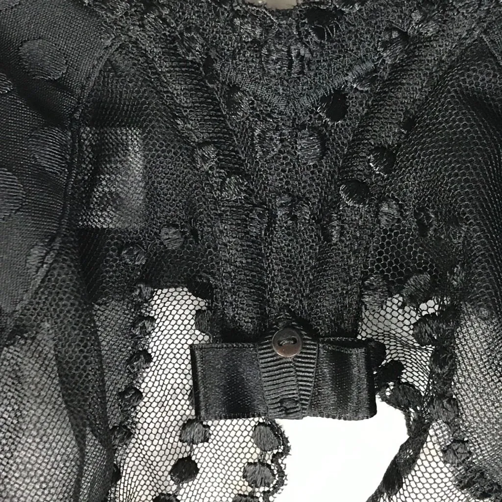 Wacoal Underwire Bra Women's Size 36D Black Polka Dot Semi Sheer Full Coverage - Image 9