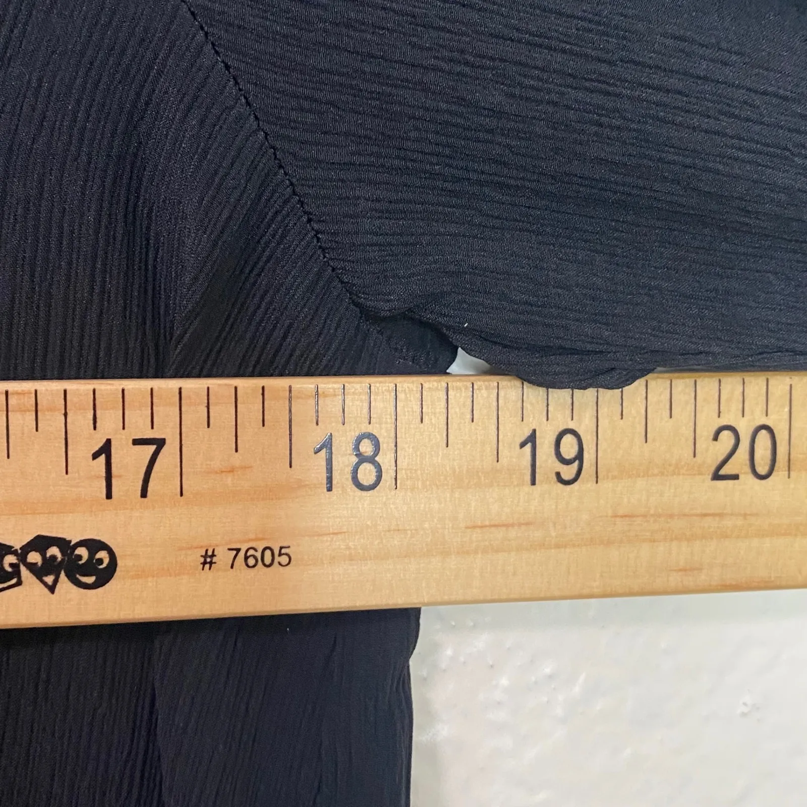 ALEXIS Black Sheer Mesh Bell Sleeve Ribbon Blouse Top Size M Whimsigoth Designer - Image 6