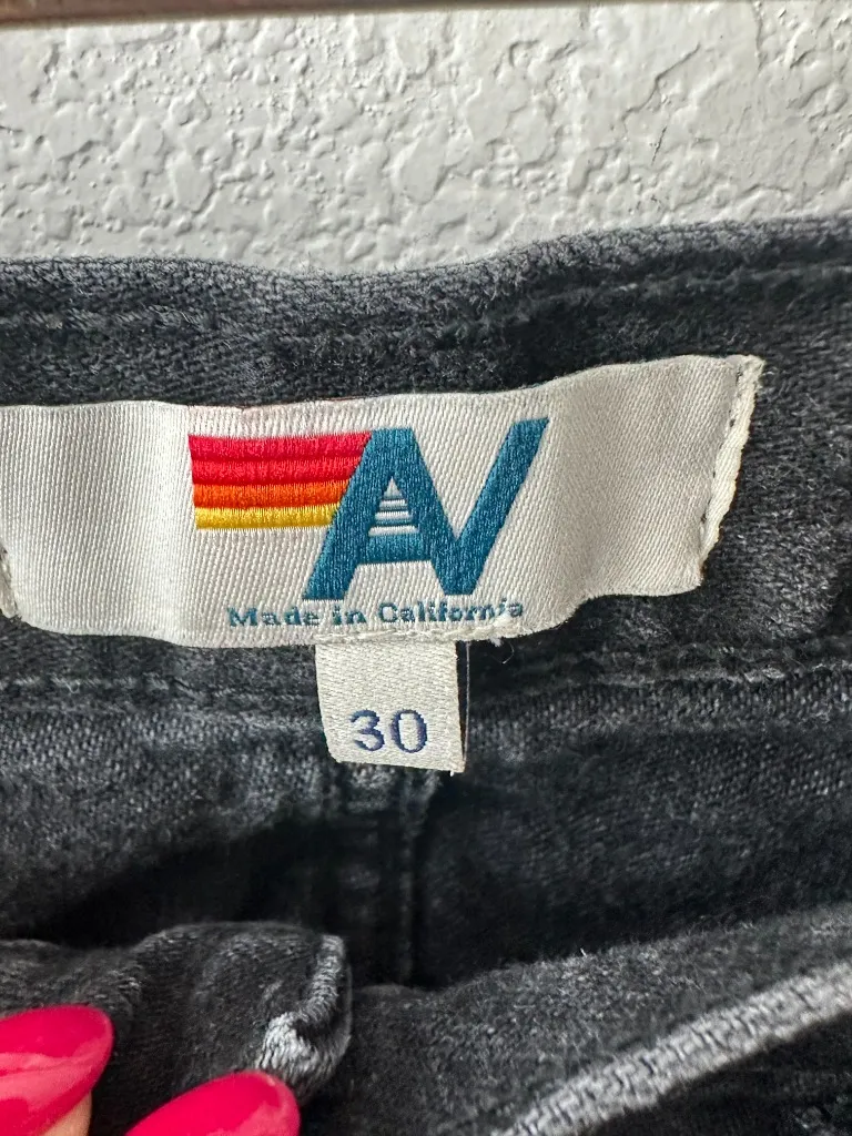 Aviator Nation Classic Straight Leg Denim Jeans in Black - Image 4