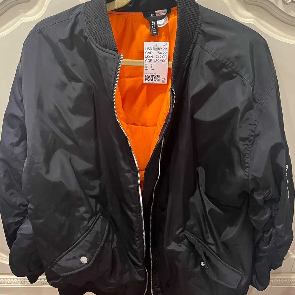 H&M Black Bomber Jacket - Image 2