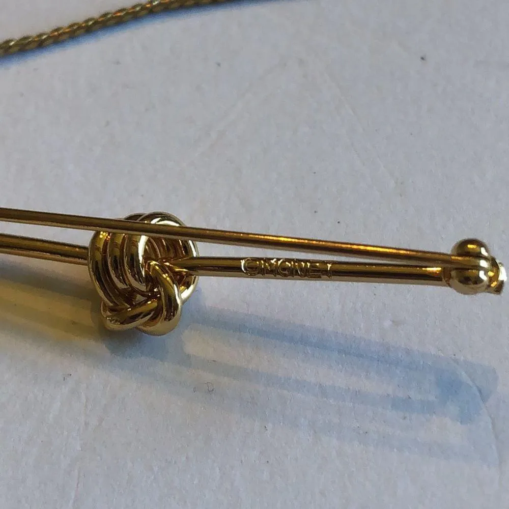 Monet Vintage Gold Tone Dainty Knot Pendant Necklace Earrings & Brooch Set - Image 7