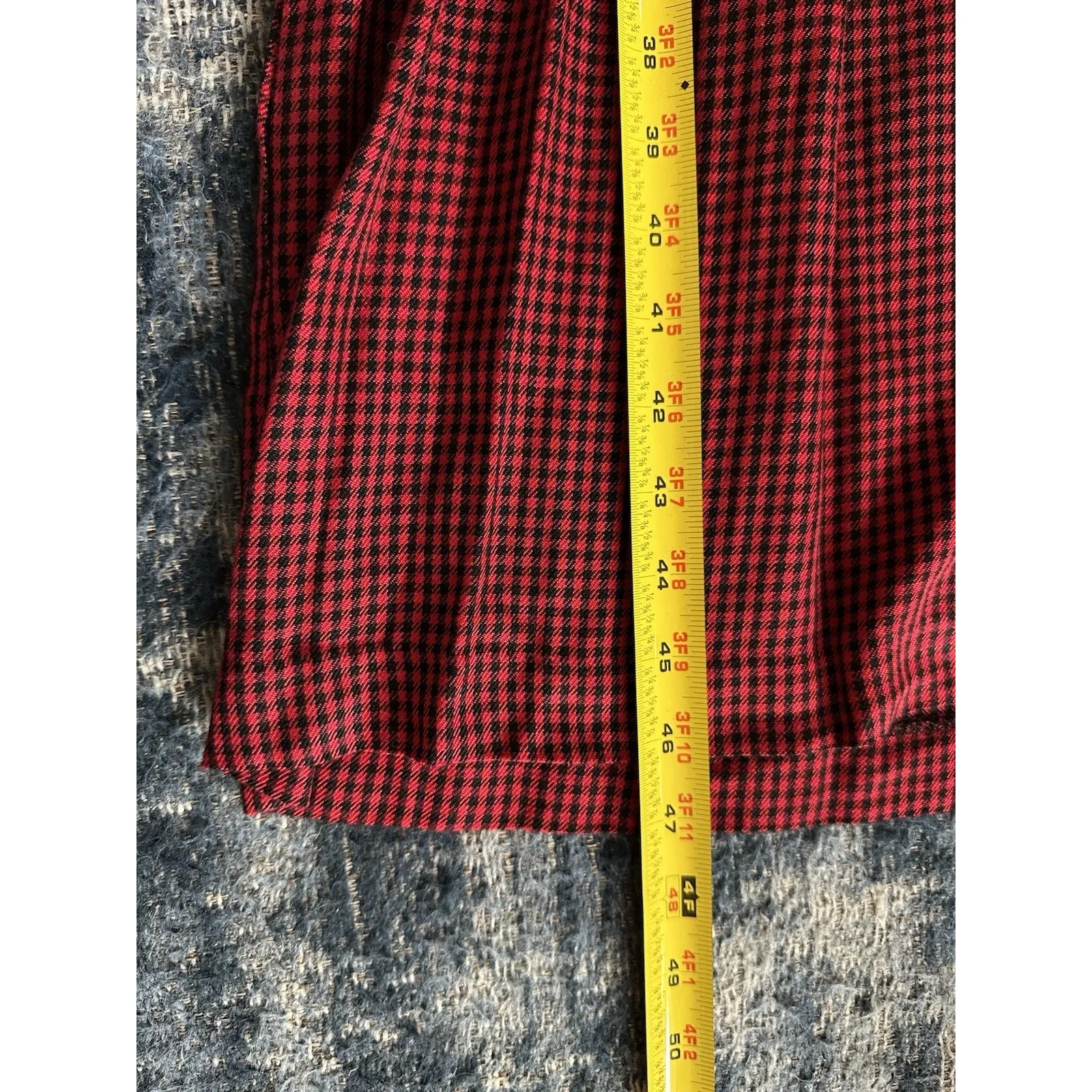 Jessica Howard Vintage Dress Size 12 Petite Long Sleeve Shoulder Pads Red/Black - Image 7