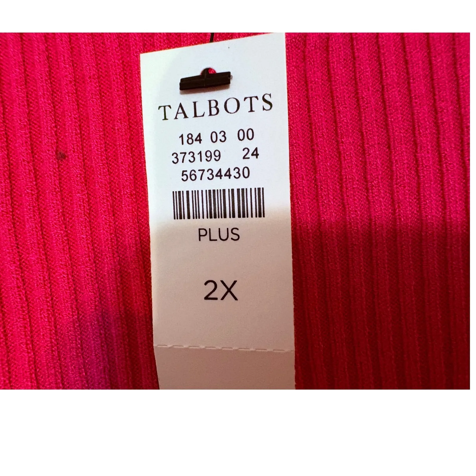 Talbots Raspberry Pink Knit Sweater Top Size 2X NWT - Image 4