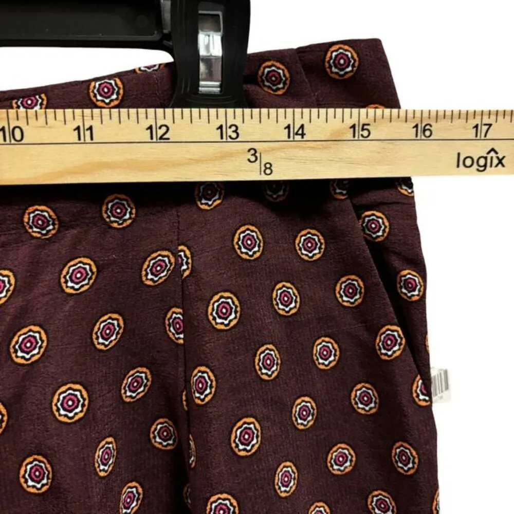 Anthropologie Womens Marsden Wide Leg Pants Size 6 Graphic Abstract Maroon - Image 5