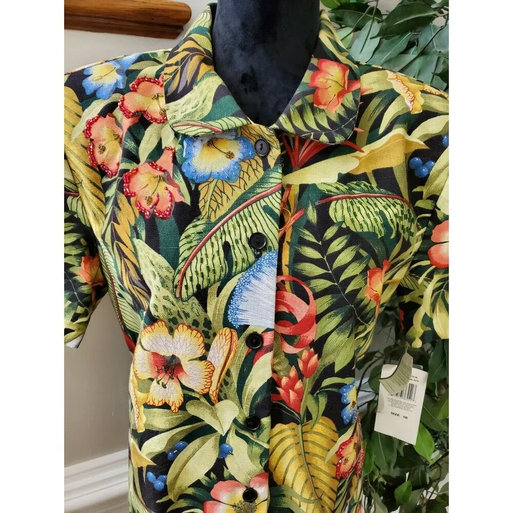 Citi Dress Women's Floral Cotton Single Breasted Blazer & Maxi 2 Piece Suit 18 - Image 2