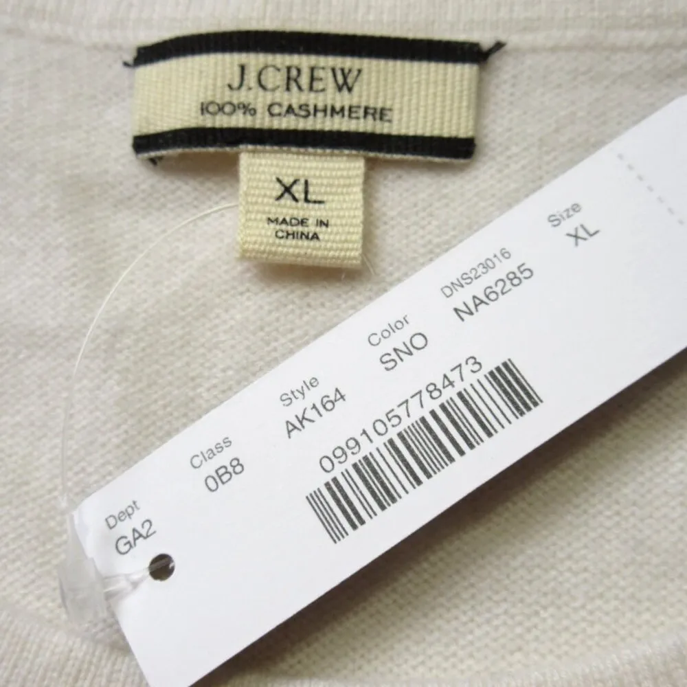 NWT J.Crew Short-sleeve Cashmere T-shirt in Snow Ivory Sweater XL - Image 3