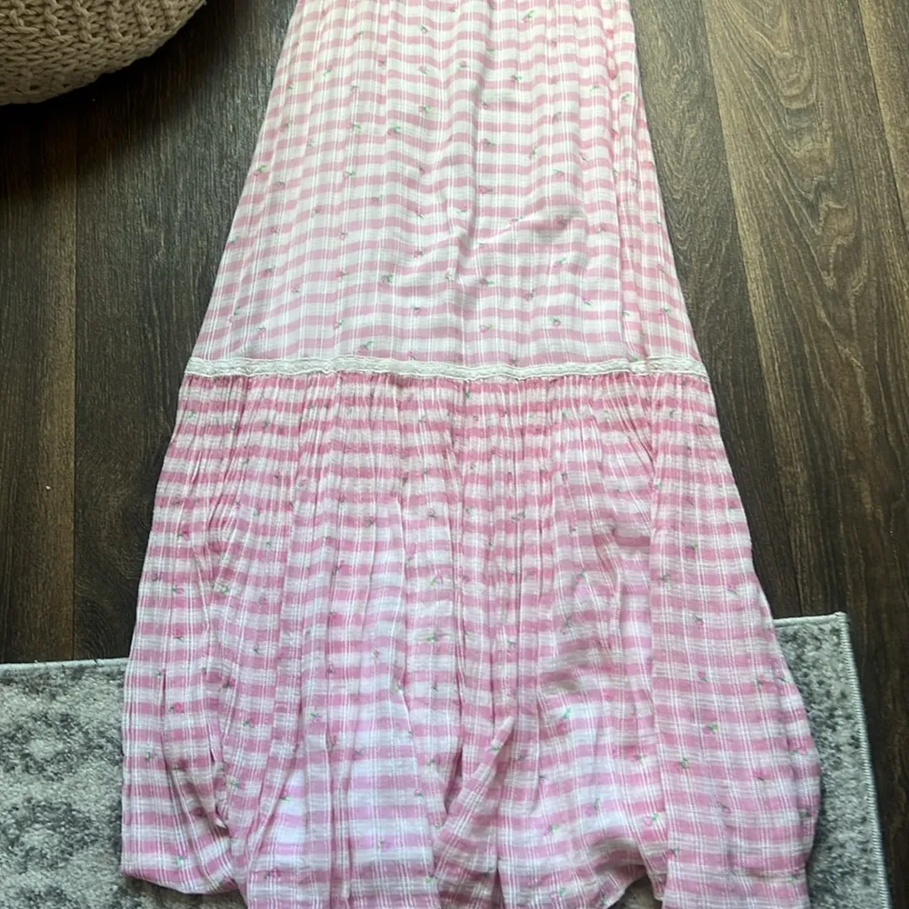 LOVESHACKFANCY STRIPPED PINK MAXI DRESS - Image 2