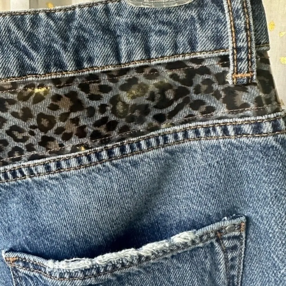Zara Basic Z1975 NWT 100% Cotton High Rise Leopard Animal Print Denim Jeans 4 - Image 9