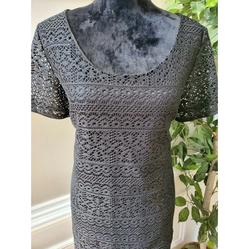 Vintage Ultra Teeze Black Polyester Short Sleeve Top & Skirt 2 Piece Suit 2X - Image 4