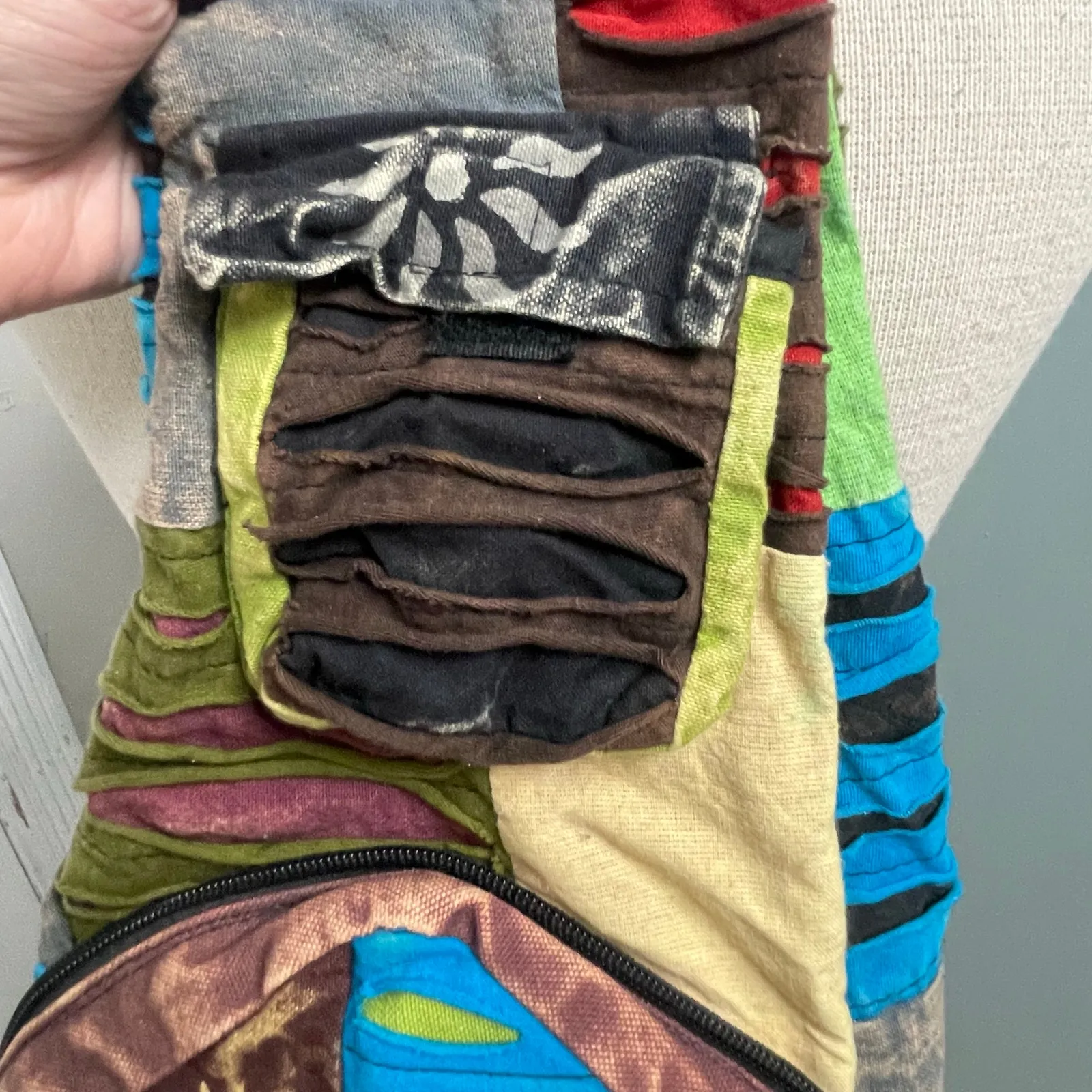 Hobo Backpack Crossbody Hippie Sling Colorful Maximalist New Orleans Slouch - Image 3