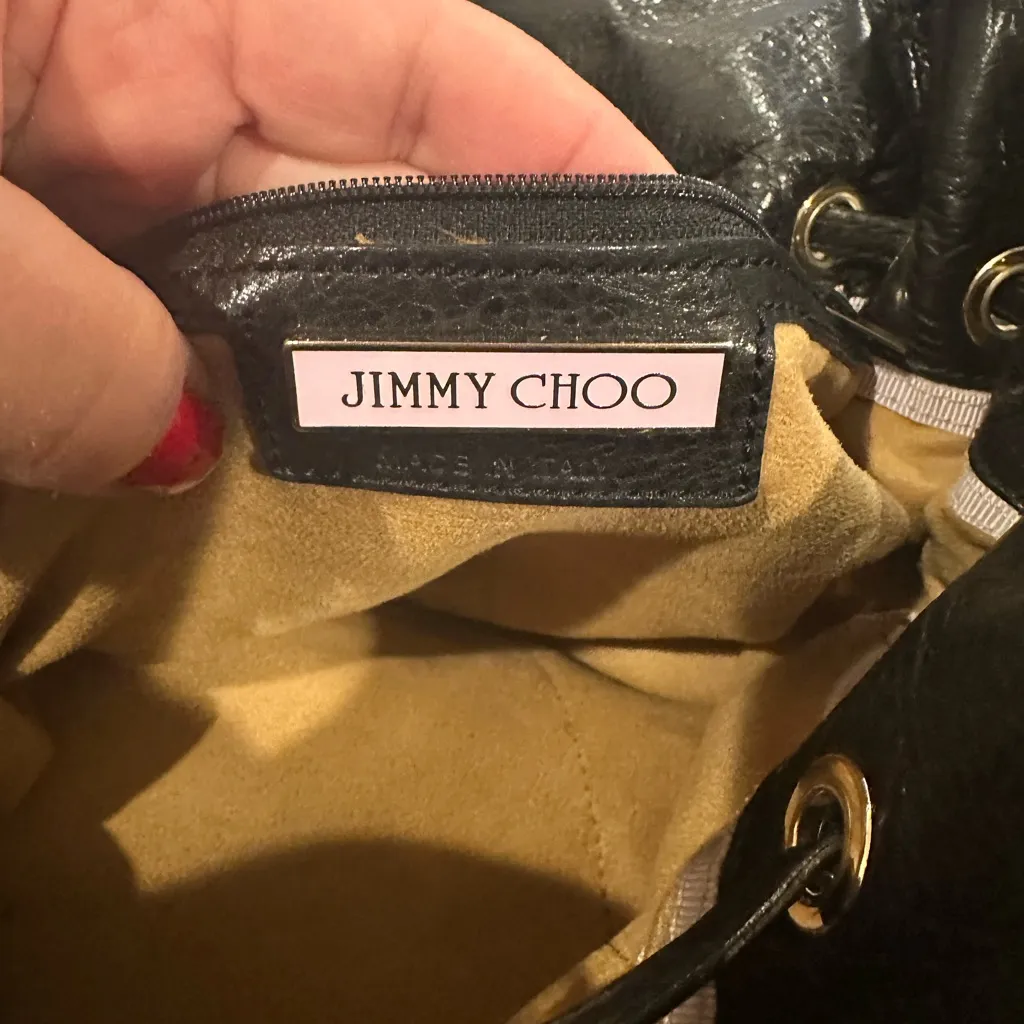 JIMMY CHOO BLACK SOFT LEATHER HANDBAG - Image 4