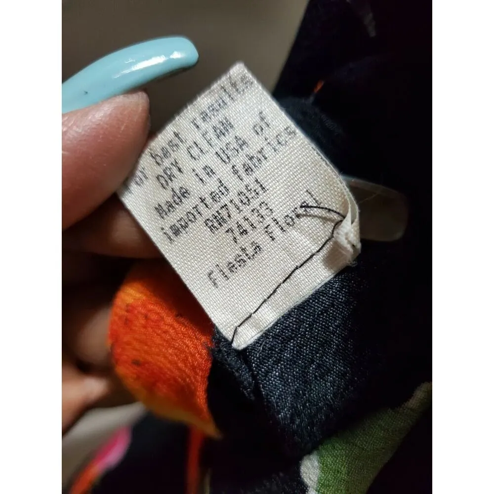 Windridge Women Black Floral Viscose Sleeveless Top & Skirt 2 Piece Suit Size M Size M - Image 11