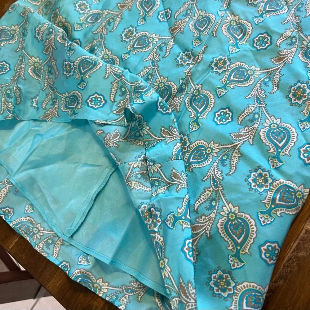 GAP Vintage Paisley Halter Dress Silk Slip Size 2 Small Blue Open Back NWT y2k - Image 4