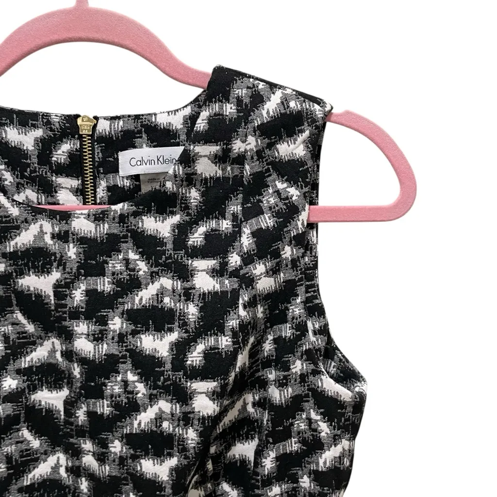 Calvin Klein Sheath Dress Abstract Print Black And White Womens Size 10 Petite - Image 5