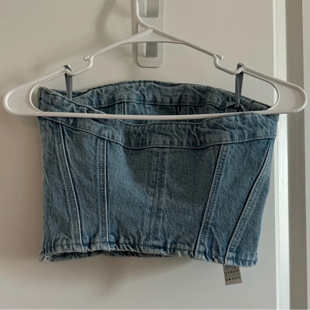 Rare Zara Denim Corset w/ Side Zip - Image 9