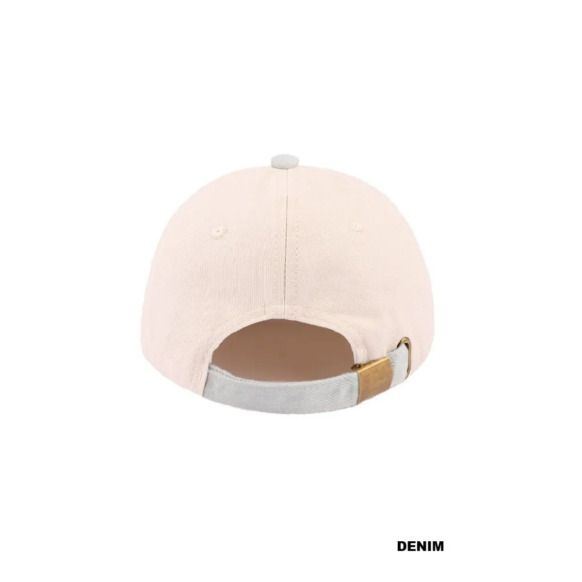 Make Heaven Crowded Embroidered Baseball Cap Cream / Light Blue Adjustable - Image 5