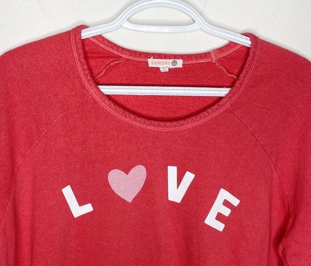 Sundry Red Love graphic sweatshirt size L - Image 3