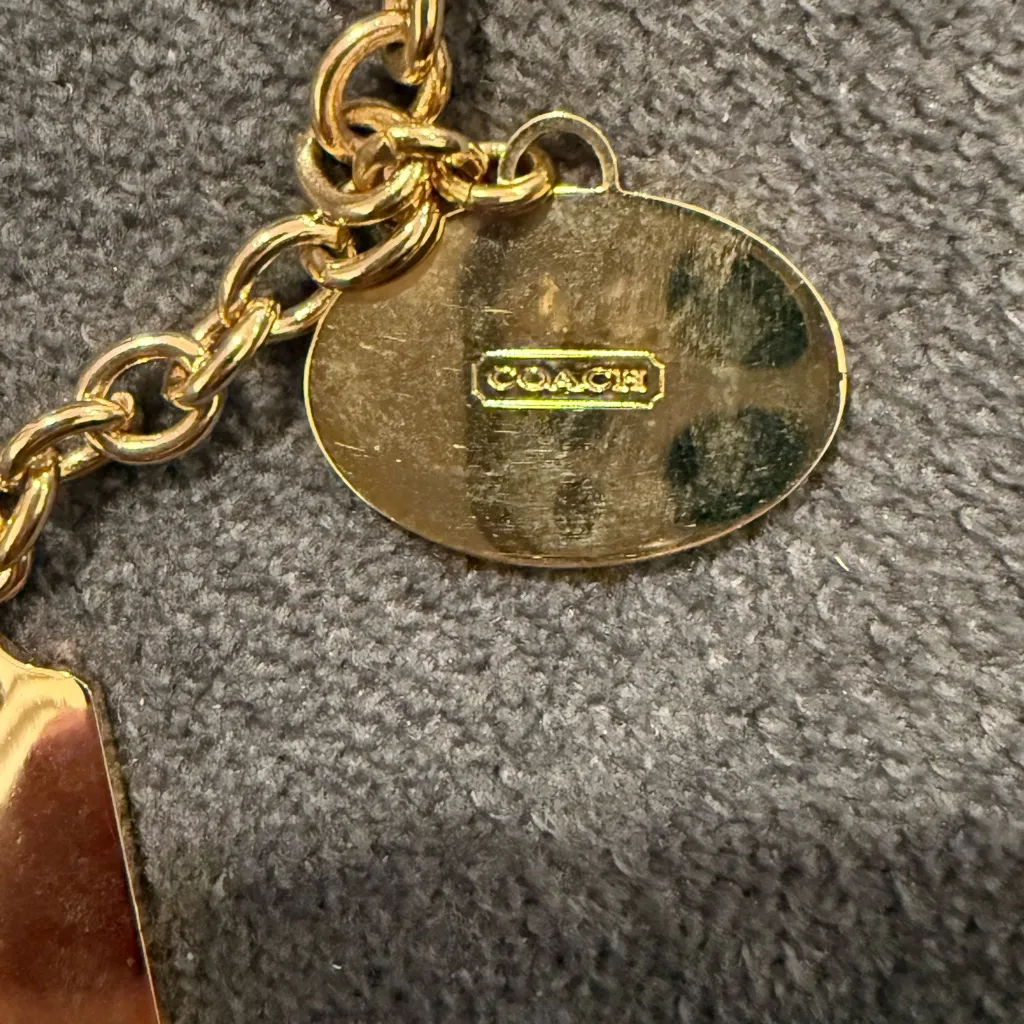 Coach Gold Hangtag Charm Bracelet Bag Charm Extender - Image 3