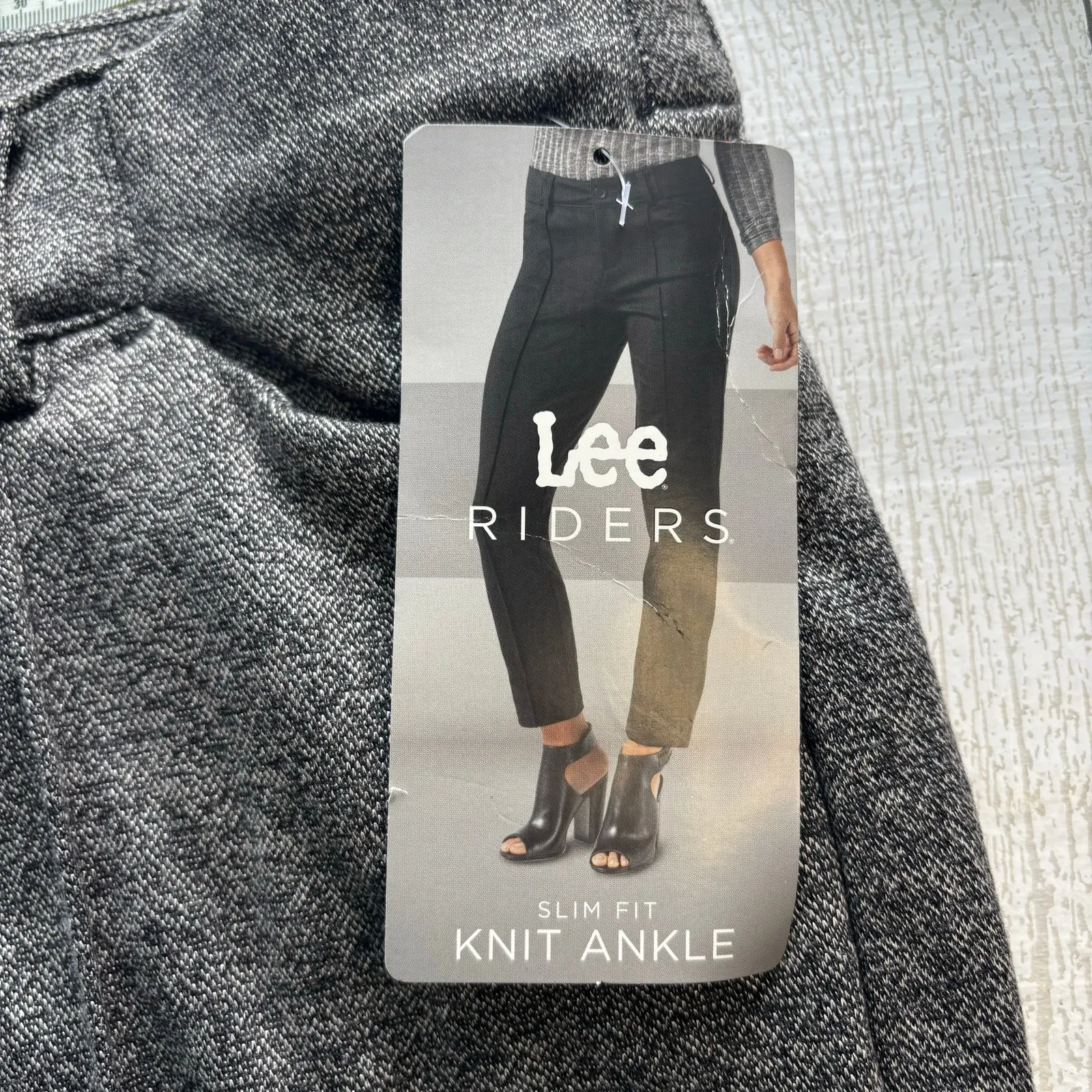 Lee Riders Gray Slim Fit Ankle Knit Dress Trousers NWT Size 14M - Image 6