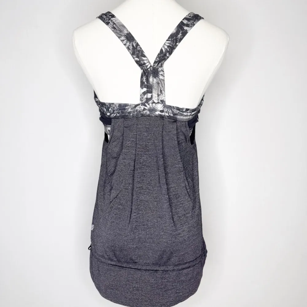 Lululemon Rest Less Tank Heathered Black Size 6 - Image 2