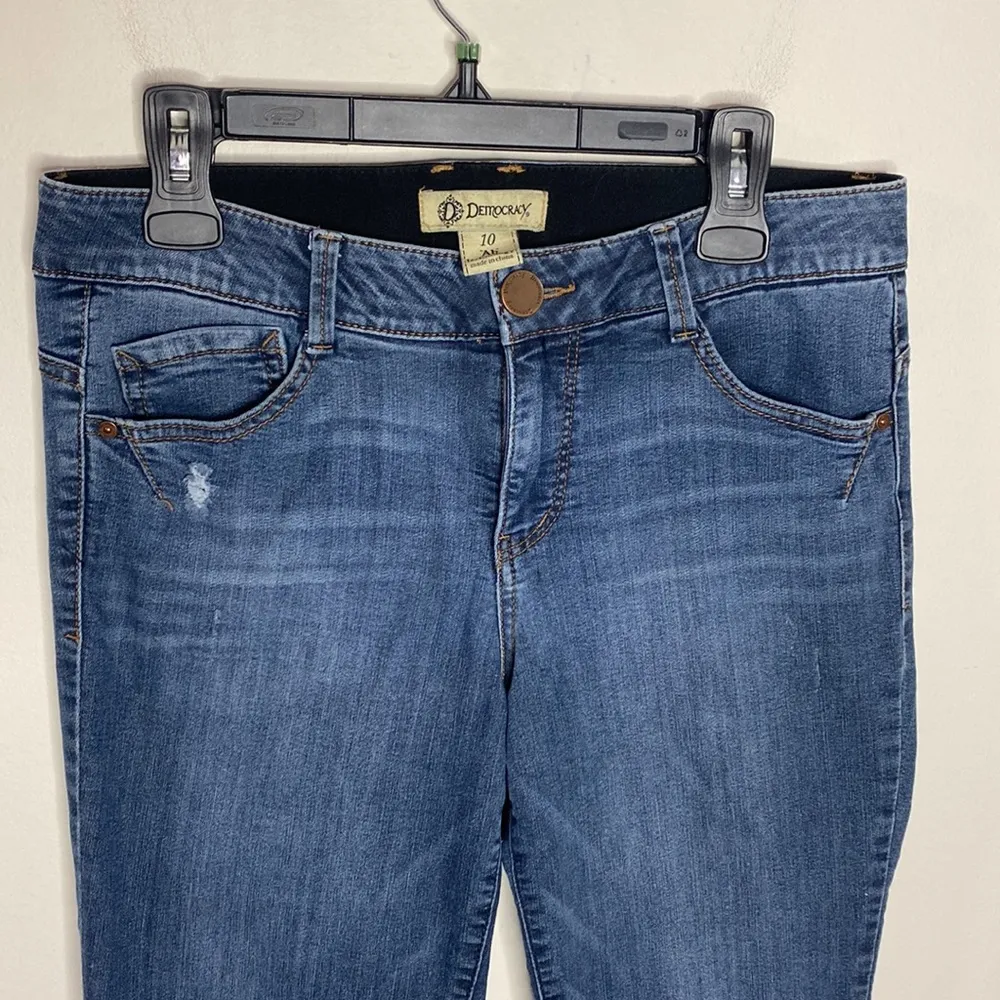 Democracy Ab technology medium wash sculpting distressed skinny jeans size 10 - Image 3