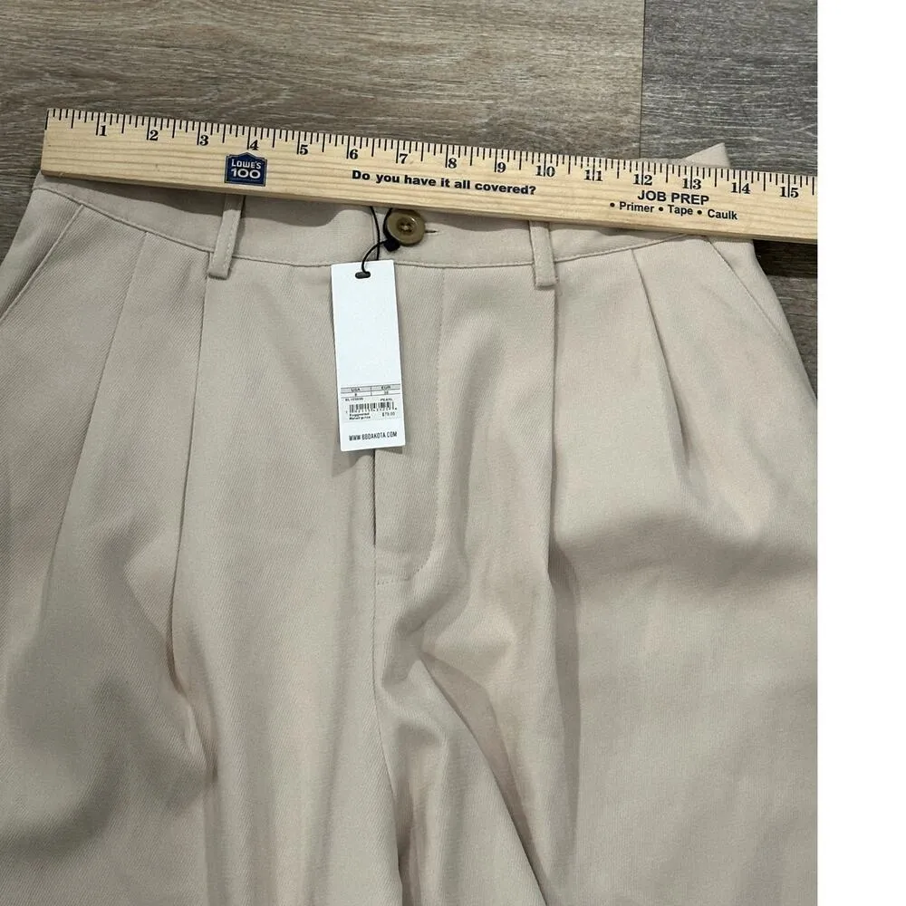 BB Dakota Steve Madden Khaki Pleated Joggers Size 6 - Image 3