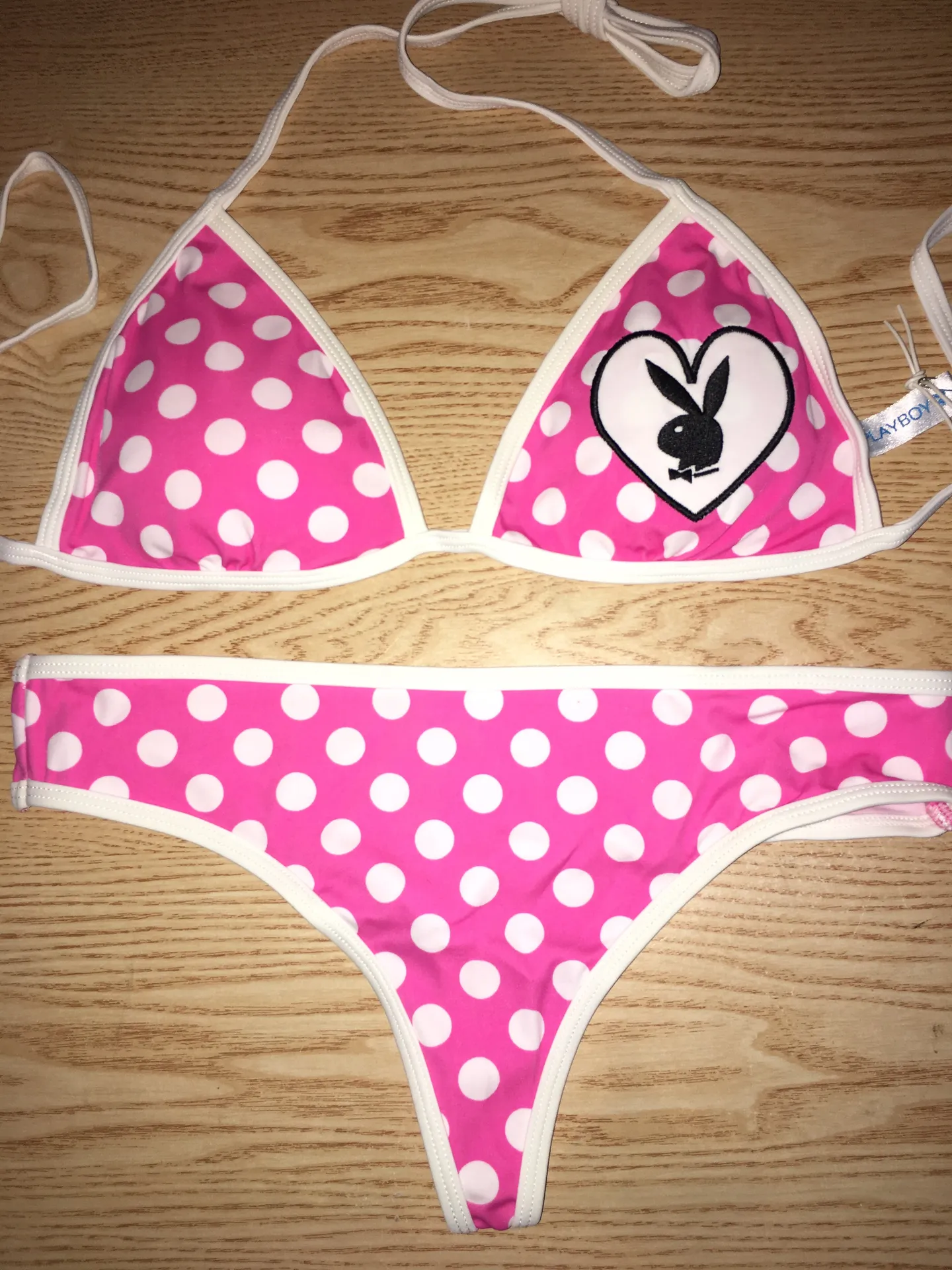 New Sexy Bikini Thong Swimsuit Polka Dot Size Large  - Image 3