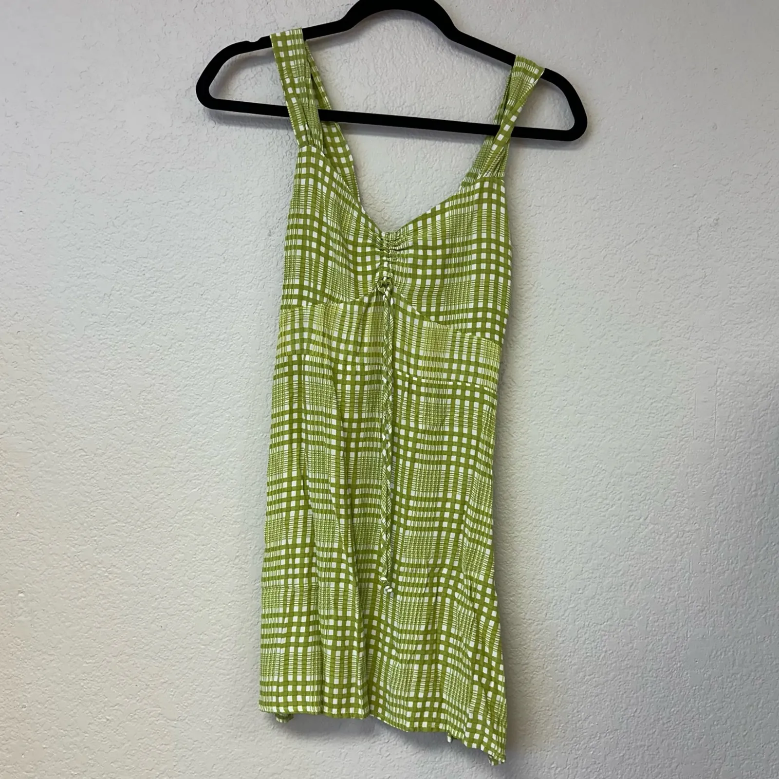 Faithfull The Brand Imogen Plaid Mini Dress Green Size 2 - Image 2