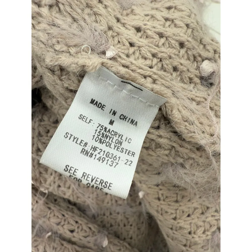 Altar'd State Dusty Mauve Emmaline Shaggy Open Front Cardigan sz M - Image 3