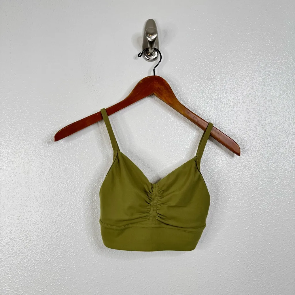 Lululemon Nulu Front-Gather Yoga Bra *Light Support, B/C Cup Bronze Green Size 2 - Image 3