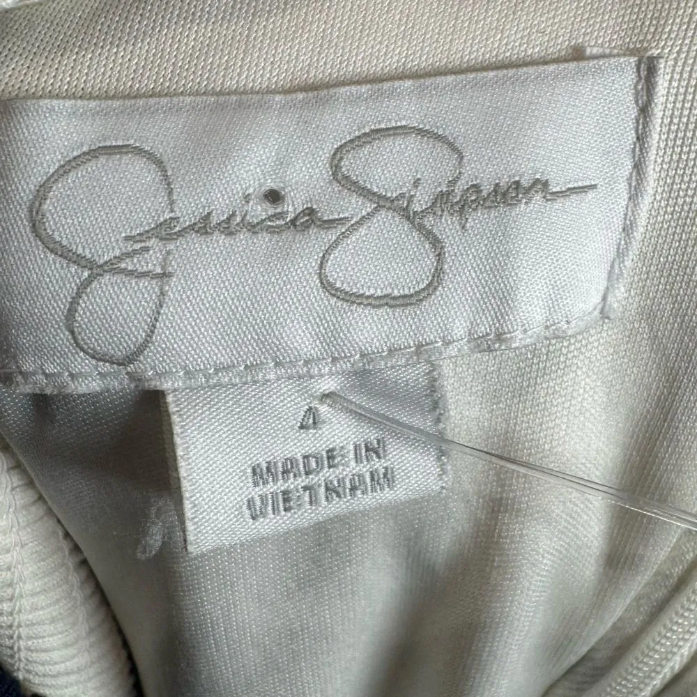 navy & white striped twist empire waist maxi dress size 4 - Image 7