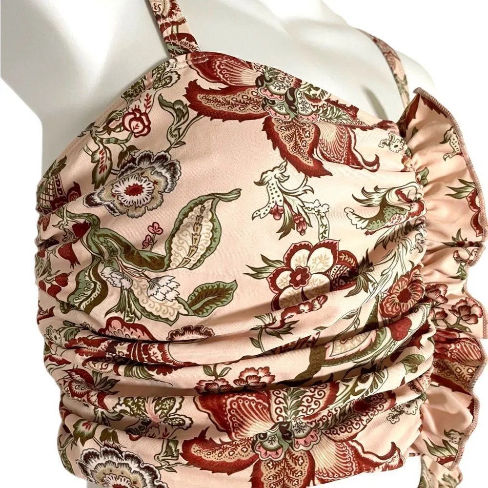 Shein Floral Ruched Ruffle Bikini Top 3XL - Image 7