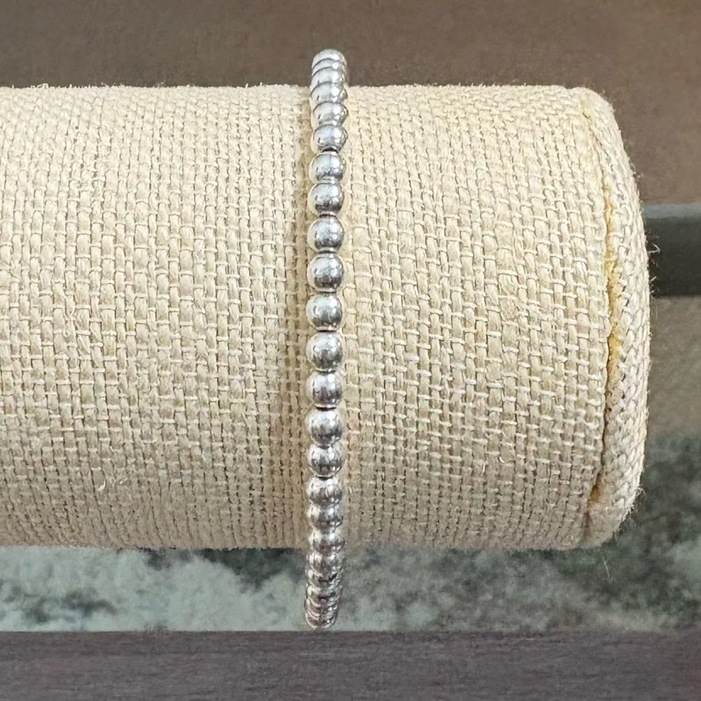 Classic Silver Bead Bracelet - Image 2