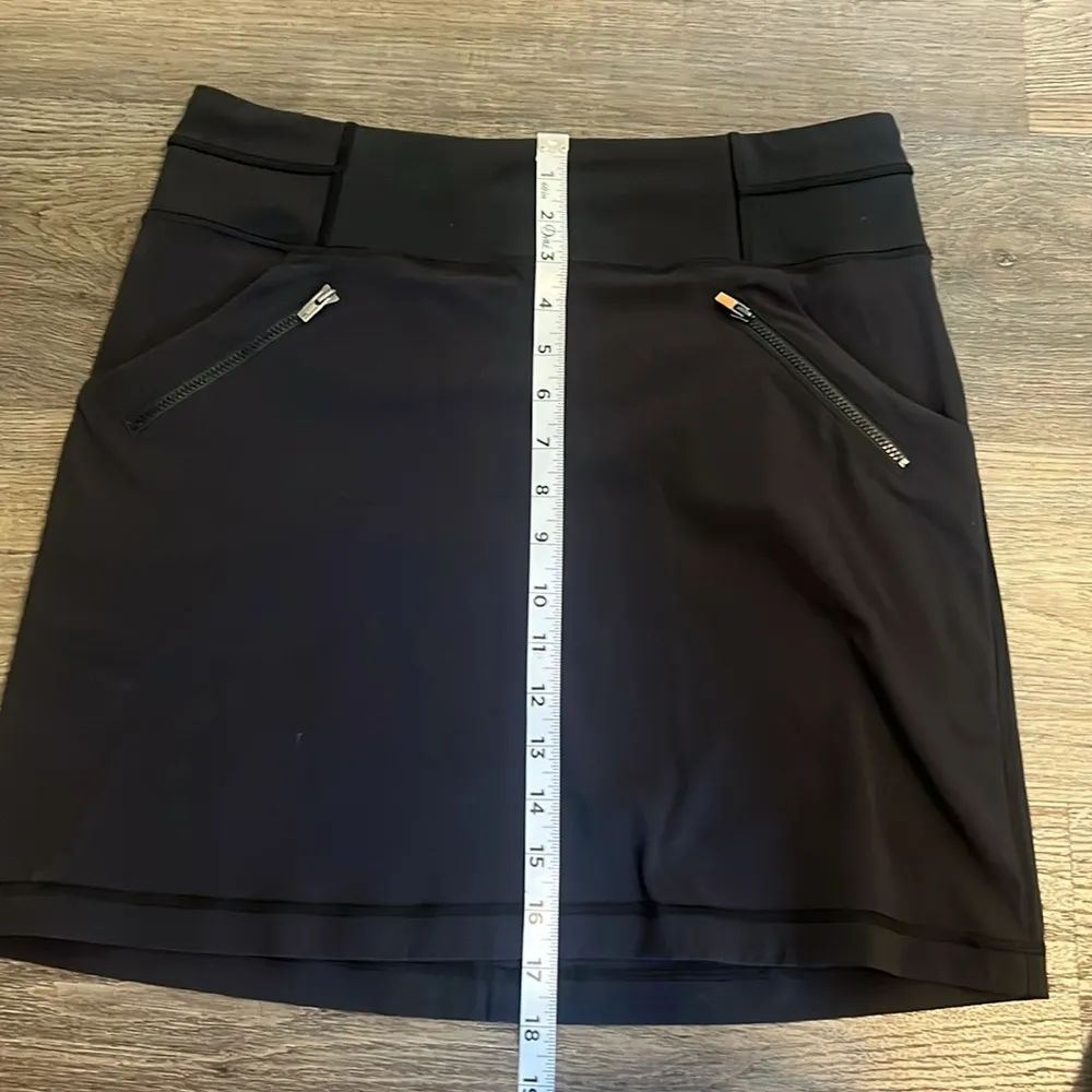 Lucy Black Spandex Athletic Pull On Skirt With Front Pockets Small - Image 11