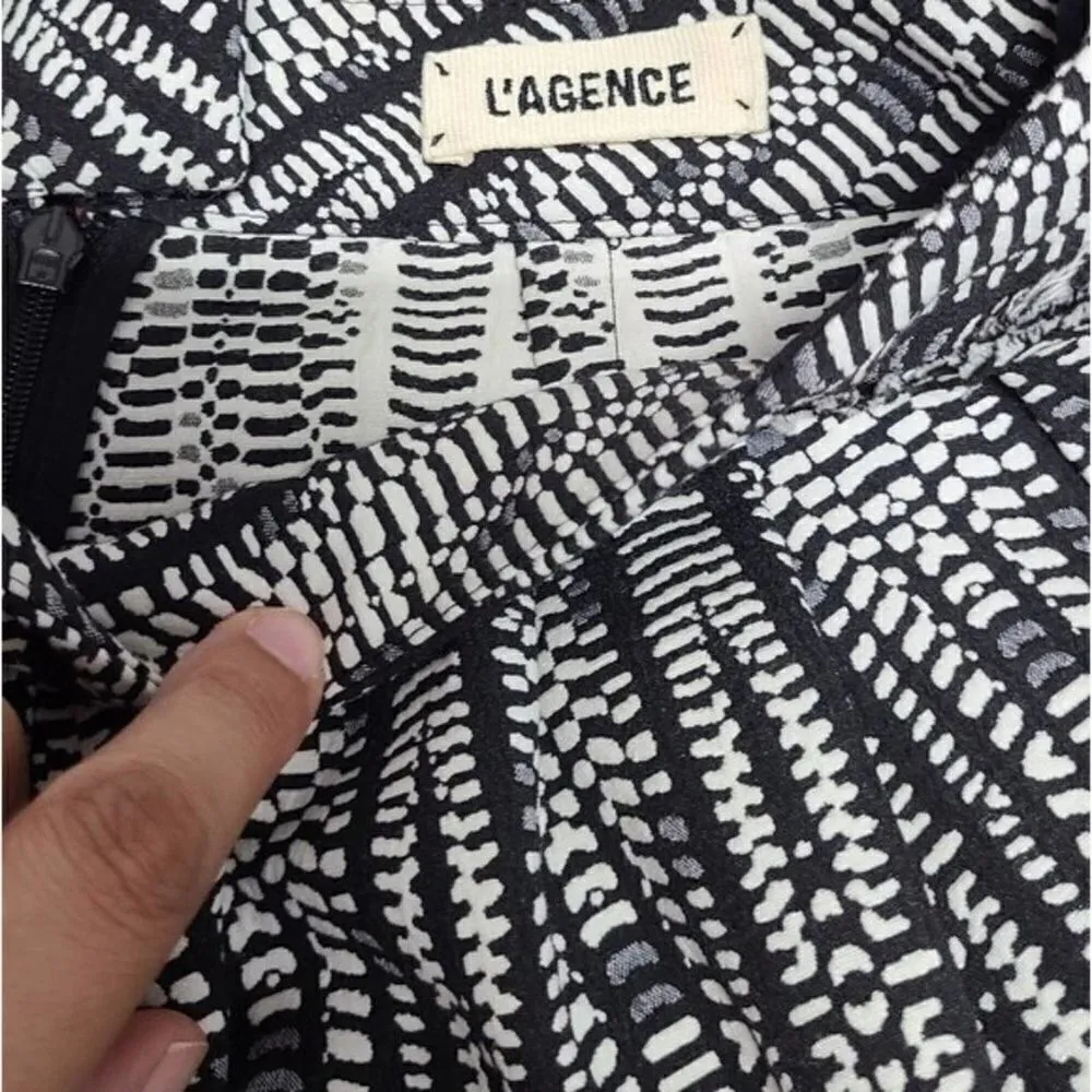 L'AGENCE Mini Skirt Womens Size 2 Stella‎ Bubble Gray/Black Zip Up - Image 7