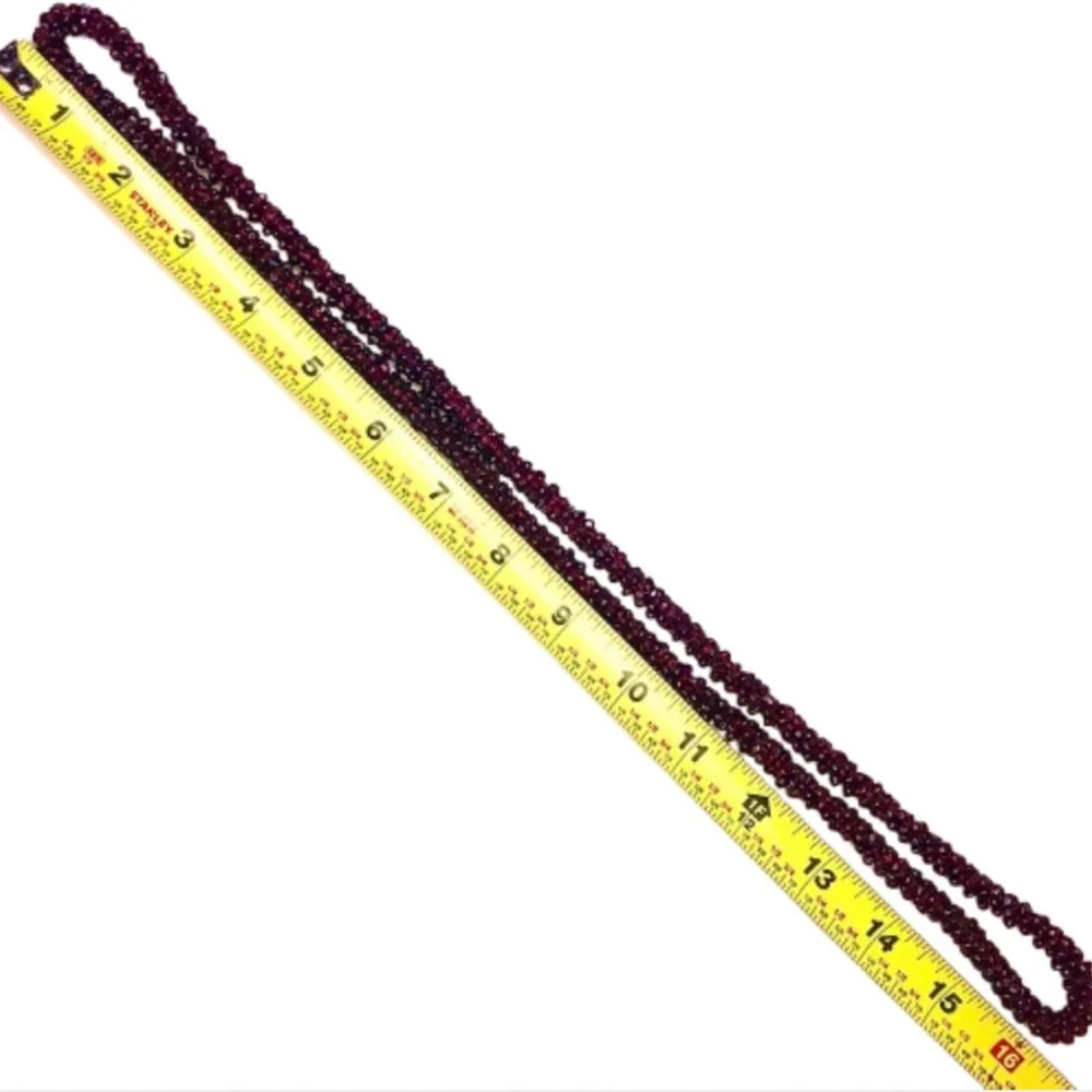 Red Garnet Gemstone Rhodolite Pyrope Cluster Necklace 32 inches Long - Image 5