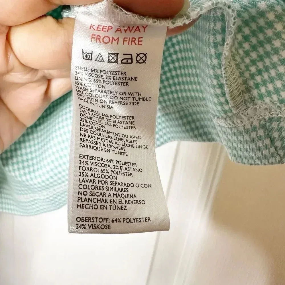 URBAN OUTFITTERS Size Large Light Green Gingham Side Pocket Mini‎ Skirt - Image 7