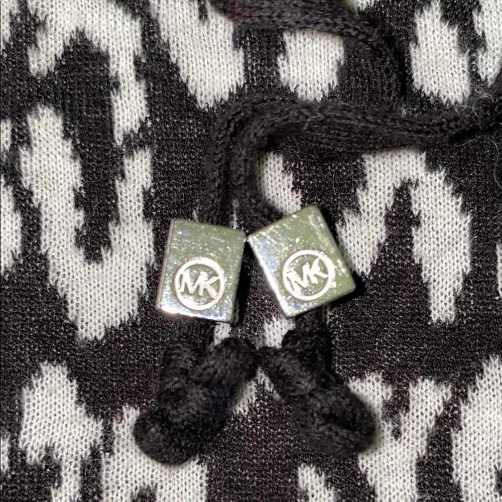 MICHAEL KORS cheetah knit tunic v neck wrap long sleeve waist drawstring size XS - Image 4