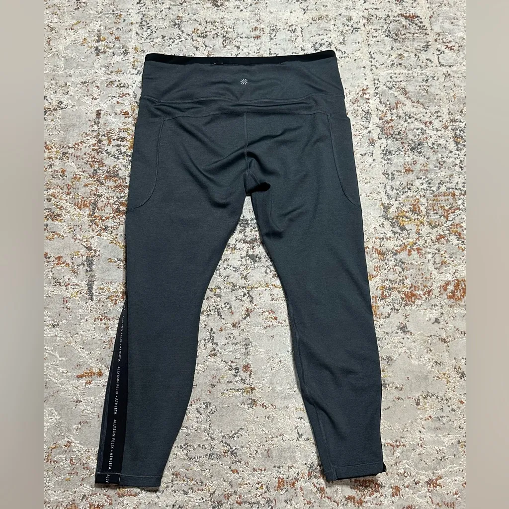 ALLYSON FELIX X Athleta limited edition leggings size Large gray black - Image 11